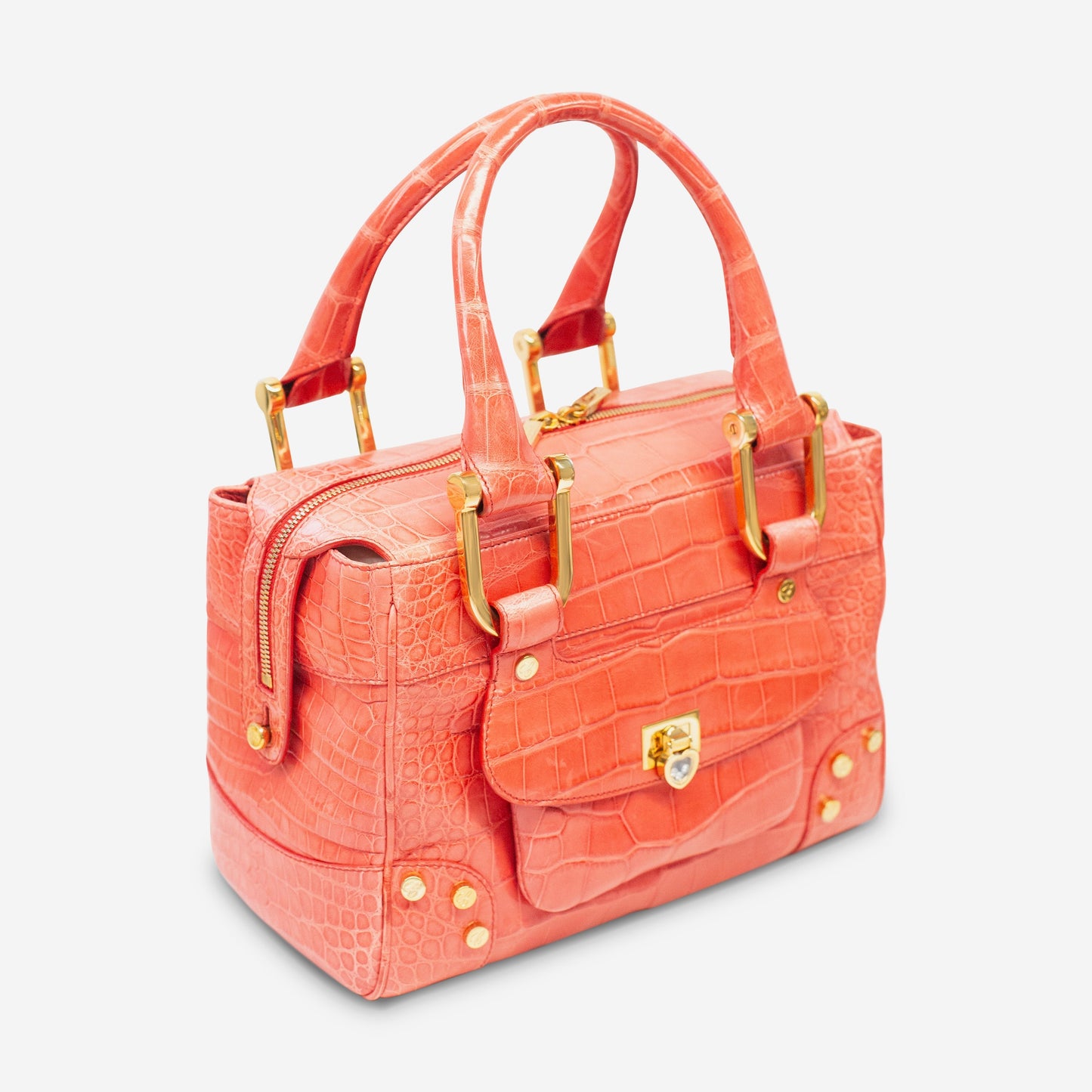 Chopard Caroline Mini Shiny Coral Alligator Leather Handbag 95000-0206