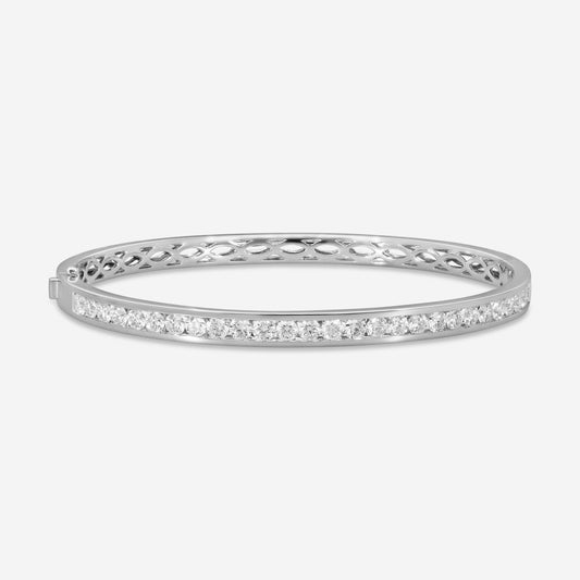 Mémoire - Channel Set Diamond Bangle 2.30ctw 18K White Gold Bracelet FGCS123-18KW