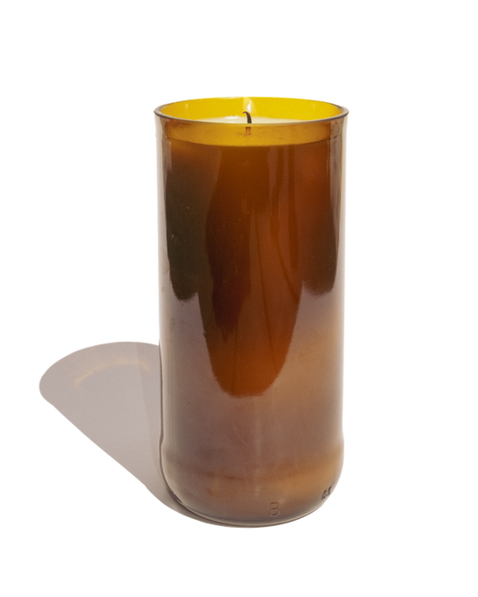 Midnight Fig Reclaimed Amber Bottle Candle